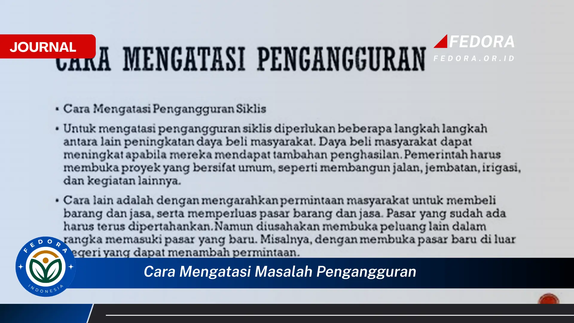 Ketahui Cara Mengatasi Masalah Pengangguran di Indonesia Secara Efektif Ketahui Cara Mengatasi Masalah Pengangguran di Indonesia Secara Efektif